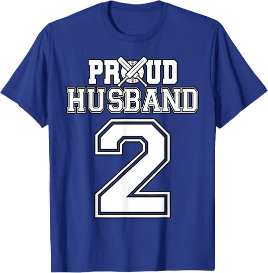 Proud Cricket Husband Number 2 T-Shirt - T-Shirt | Royal