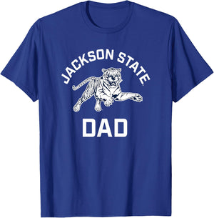 Jackson State University Tigers Arched Dad T-Shirt - T-Shirt | Royal
