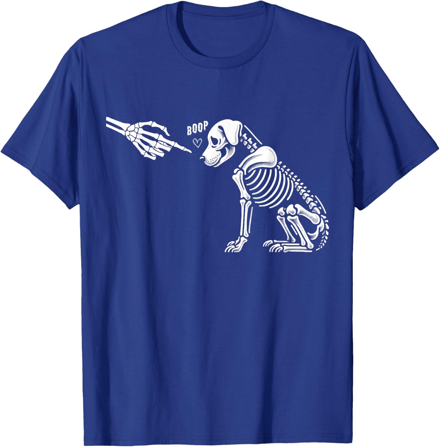 Halloween Spooky Boop Skeleton Hand Touches Dog Nose Men Women T-Shirt - T-Shirt | Royal