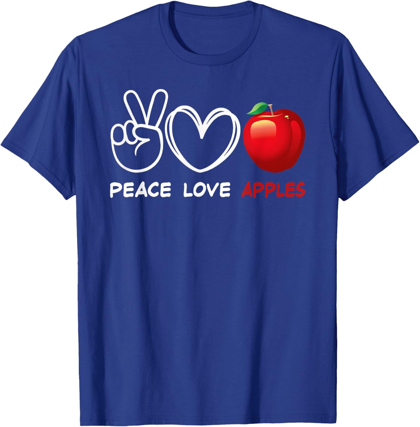 Peace, Love Apples Retro Apple Lover Fruit Lover T-Shirt - T-Shirt | Royal