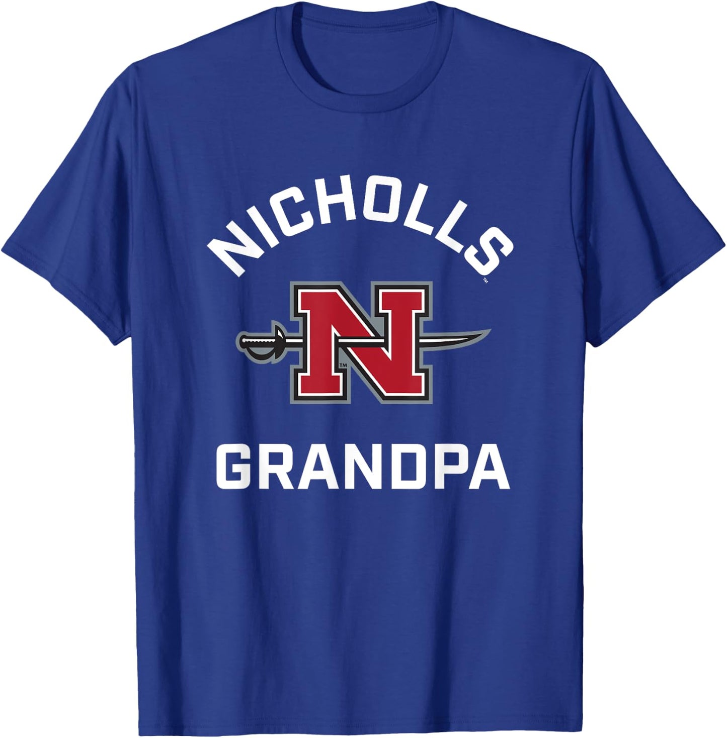 Nicholls State University Colonels Arched Grandpa T-Shirt - T-Shirt | Royal