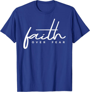Faith Over Fear Christian T-Shirt - T-Shirt | Royal