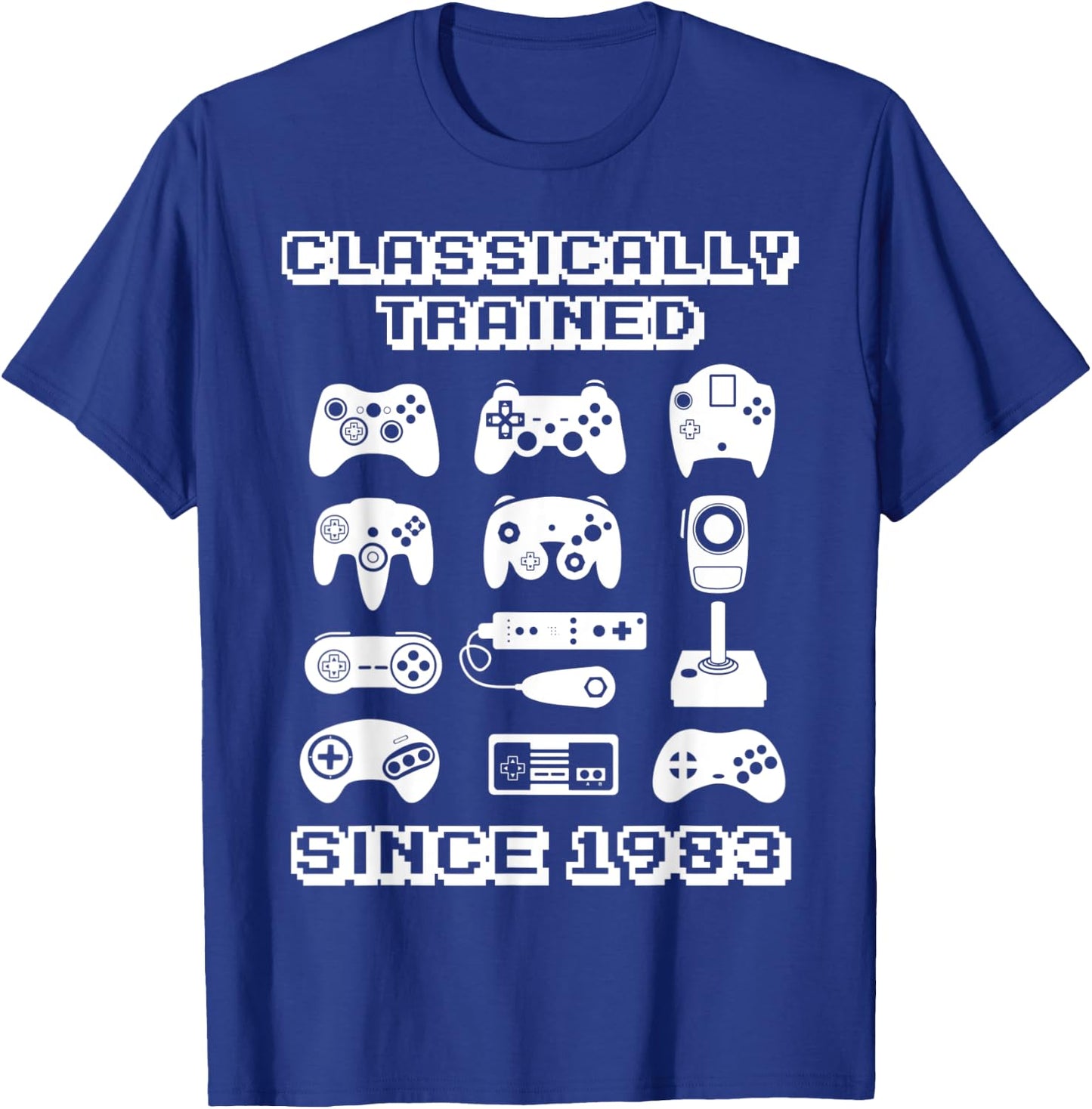 1983 Old School Video Game Theme Birthday Gift Men Women T-Shirt - T-Shirt | Royal