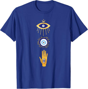 Evil Eye Hamsa Hand Greek Eye Snake - Witch Curse Protection T-Shirt - T-Shirt | Royal