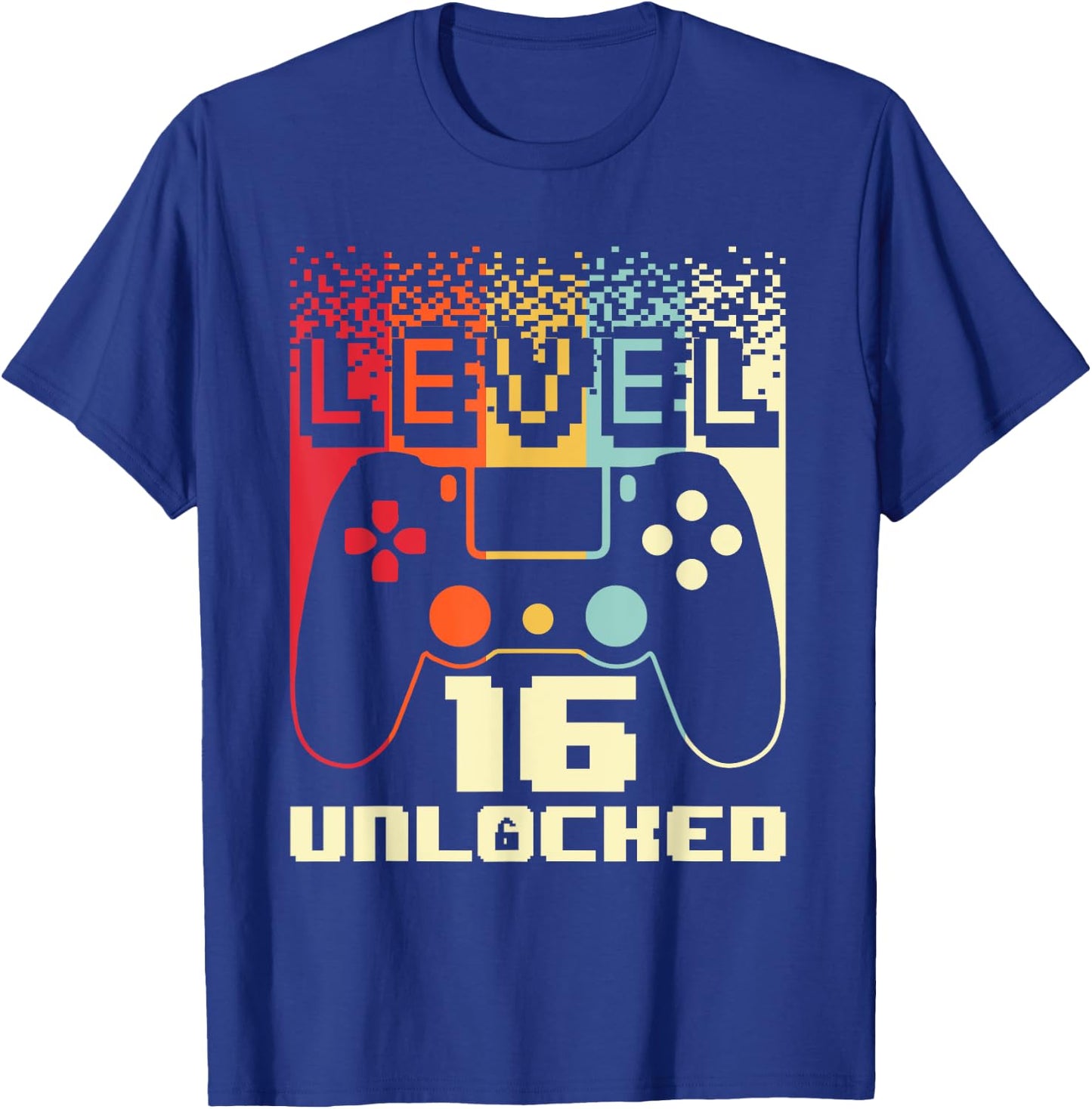 16th Birthday For Boys Level 16 Unlocked Gamer 16 Year Old T-Shirt - T-Shirt | Royal