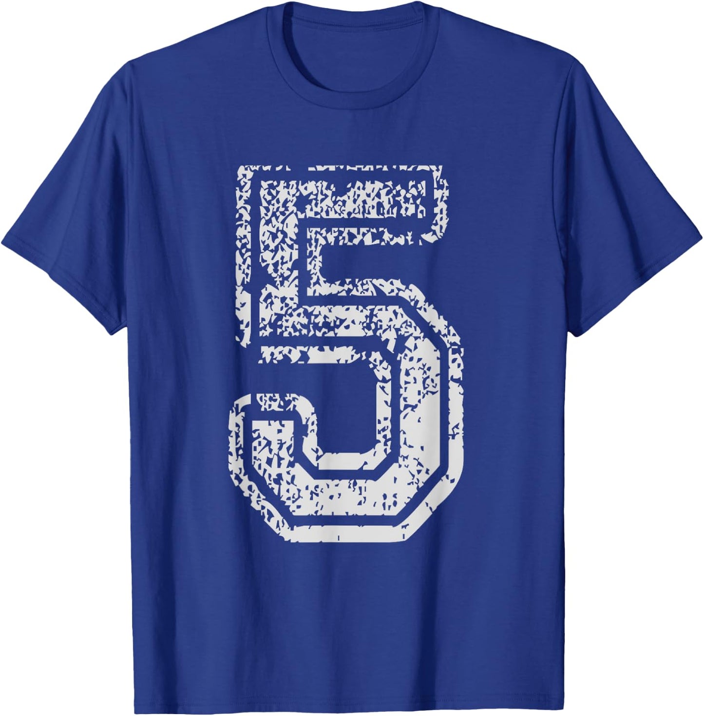 Team Jersey Uniforms Number 5 Five School Sports Birthdays T-Shirt - T-Shirt | Royal