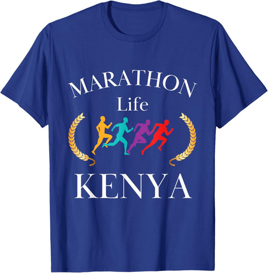 Kenya Marathon Life Marathon Runners Kenya T-Shirt - T-Shirt | Royal