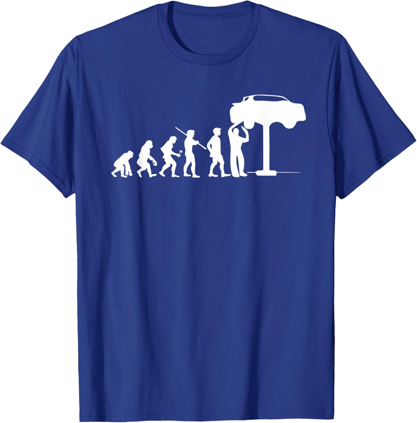 Evolution Mechanic Funny Automotive Technician Gift T-Shirt - T-Shirt | Royal