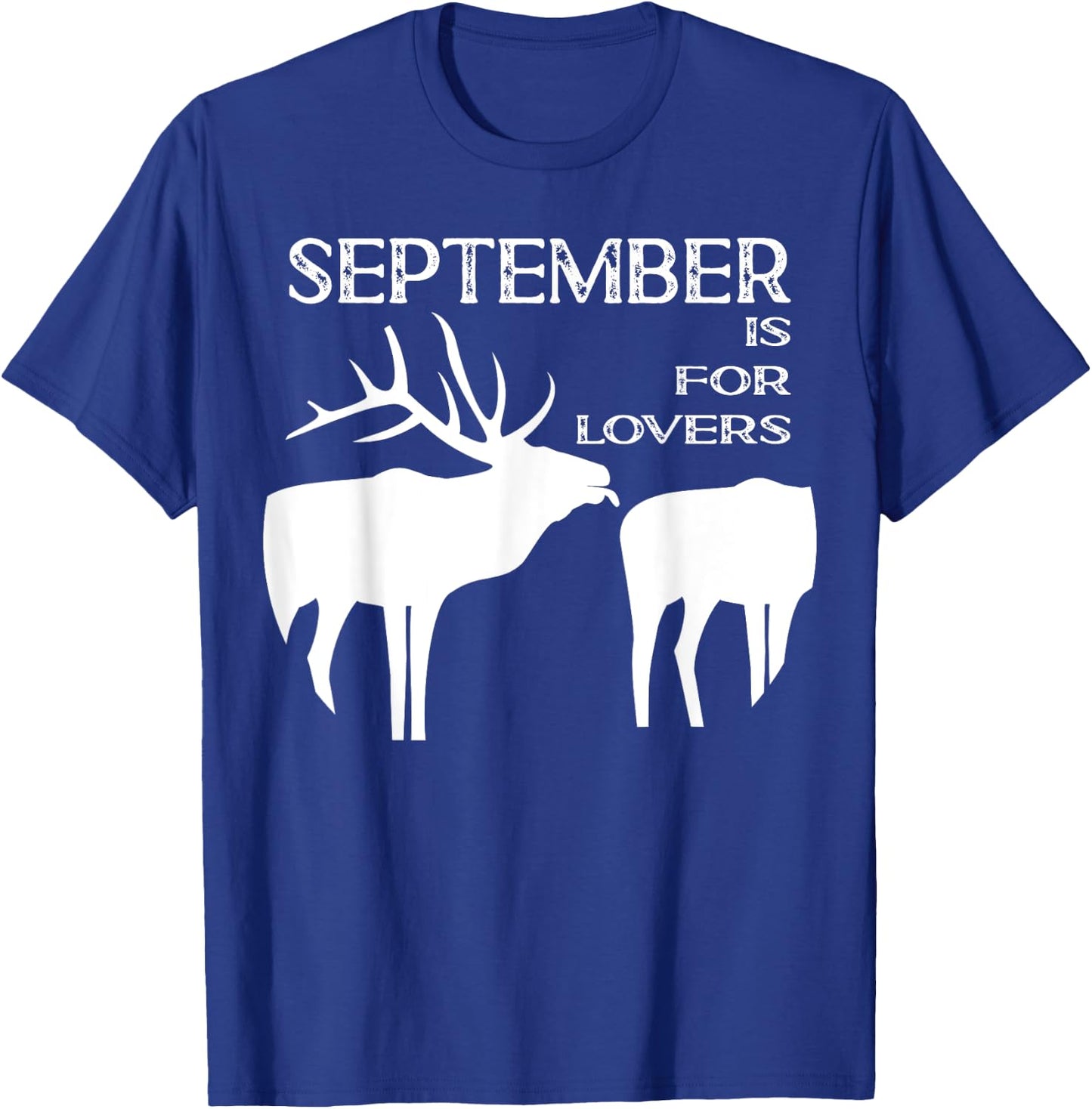 Funny Elk Hunter Vintage Distressed Gift T-Shirt - T-Shirt | Royal