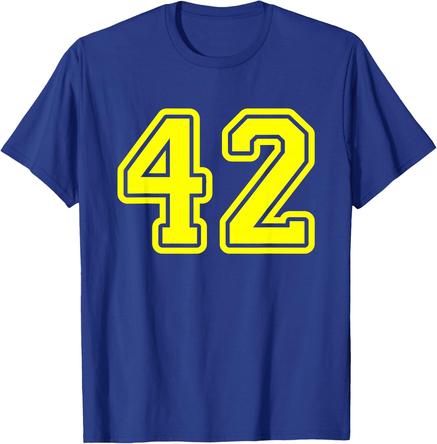 Yellow Sport Team Number #42 T-Shirt - T-Shirt | Royal