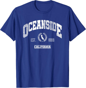 Oceanside CA | California | Vintage Throwback T-Shirt - T-Shirt | Royal