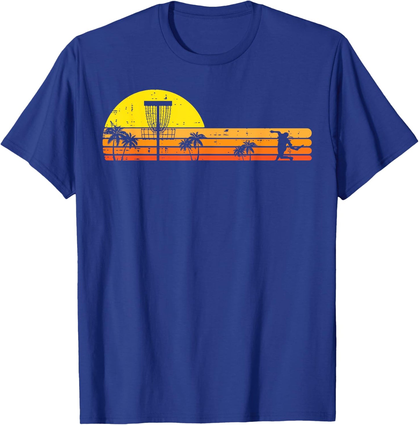 Disc Golf Palm Trees Retro Frisbee Frolf Sport Men Women Kid T-Shirt - T-Shirt | Royal