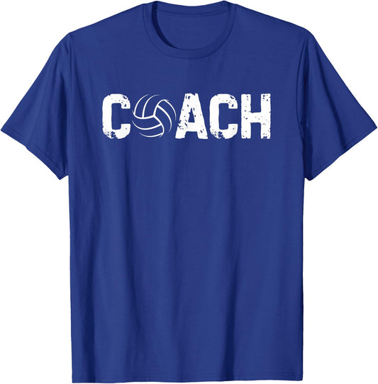 Volleyball Coach Trainer Coaching Funny Vintage T-Shirt - T-Shirt | Royal
