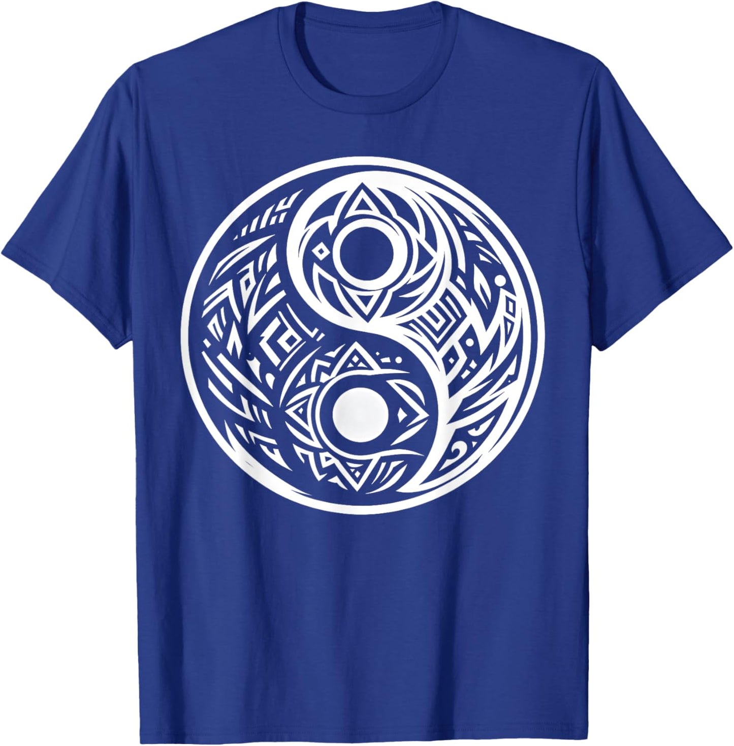 Cool Yin and Yang Symbol Tribal Art Style Men Women T-Shirt - T-Shirt | Royal