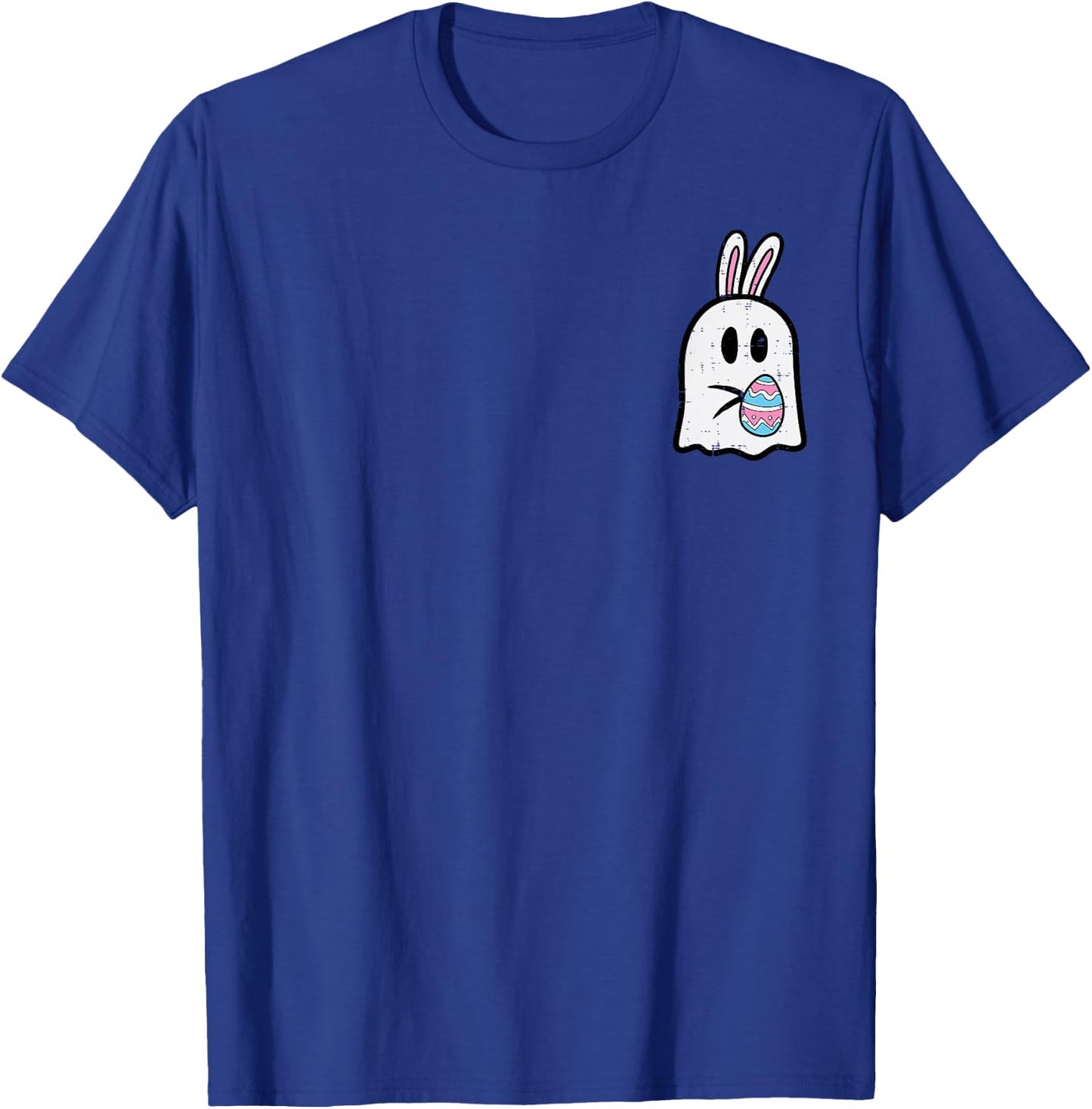 Easter Ghost Bunny Egg Pocket Funny Rabbit Women Kids Men T-Shirt - T-Shirt | Royal