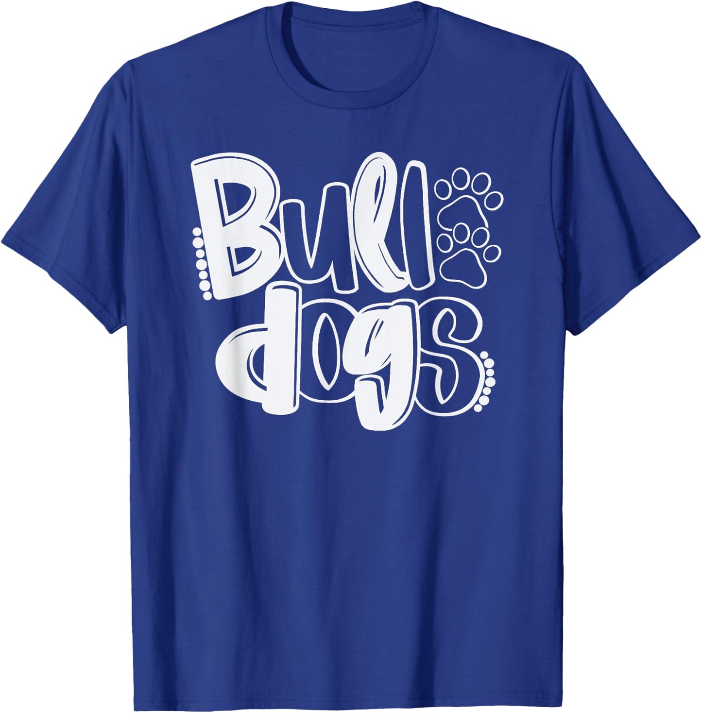 Funny Bulldog School Spirit Team Go Dawgs Back To School T-Shirt - T-Shirt | Royal