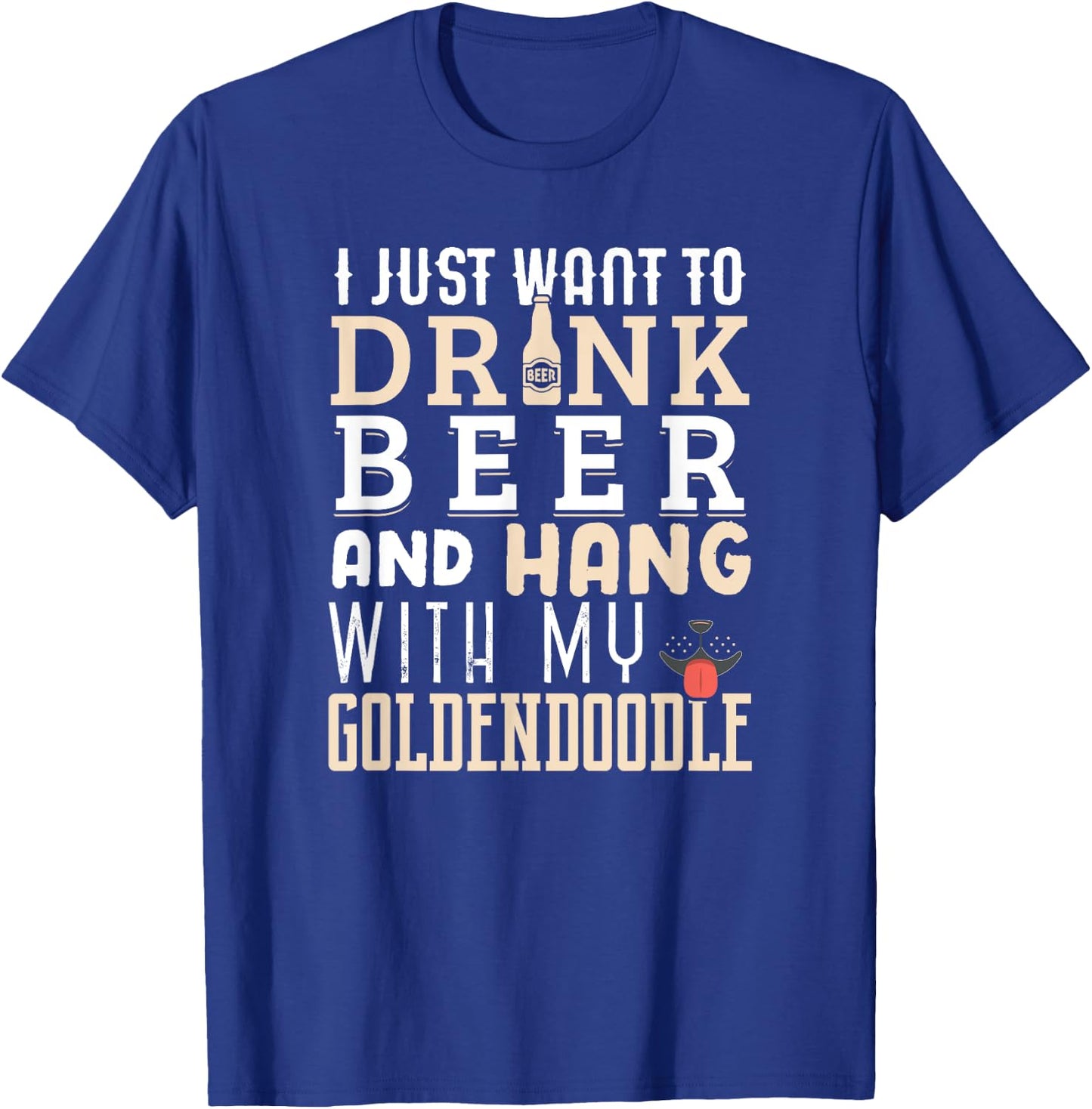 Goldendoodle Dad Shirt Funny Father's Day Doodle Dog Beer Women T-Shirt - T-Shirt | Royal