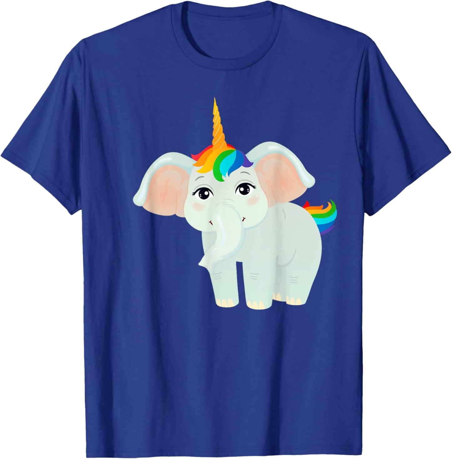 Elephant Unicorn With Rainbow Hair T-Shirt - T-Shirt | Royal