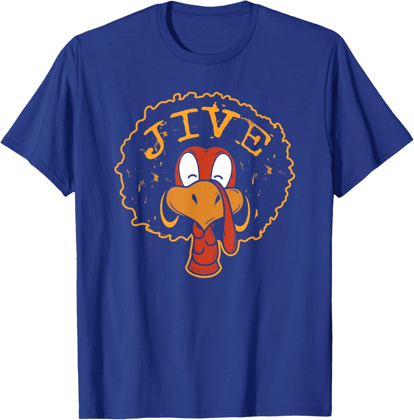 Jive Thanksgiving Turkey Funny 70s Retro Afro Turkey T-Shirt - T-Shirt | Royal