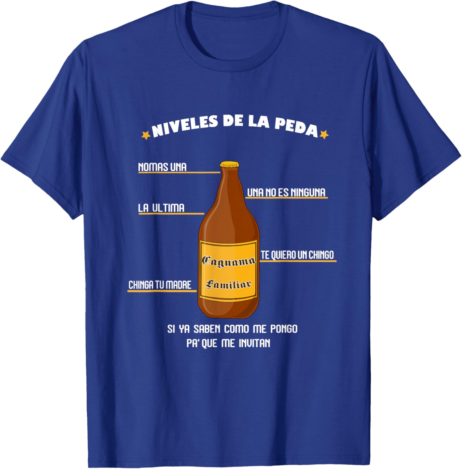 Niveles de la Peda Dia del Padre Outifts en espanol T-Shirt - T-Shirt | Royal