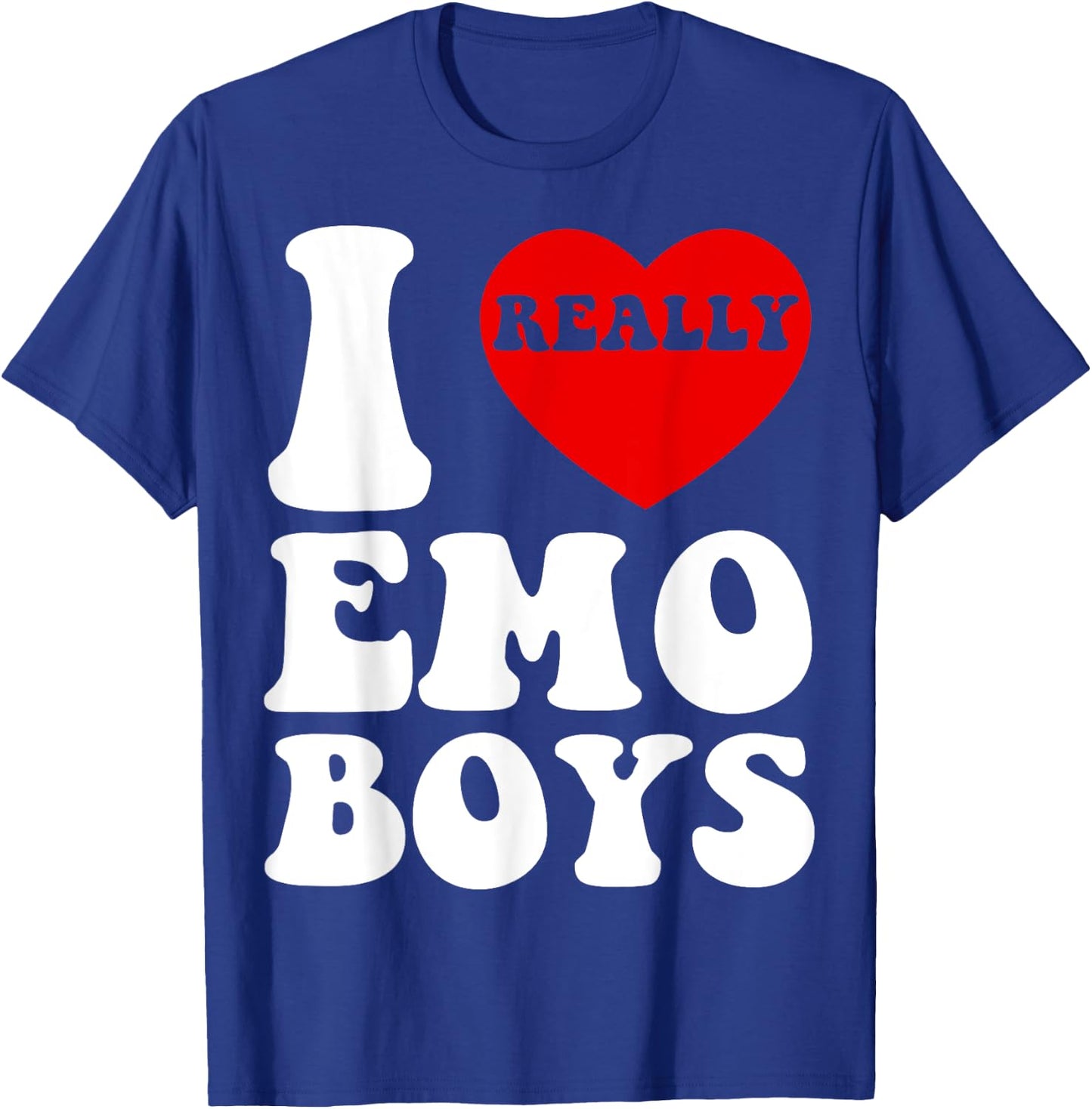 Funny Art I Love Emo Boys I Heart Boyfriend Egirl Eboy GF BF T-Shirt - T-Shirt | Royal