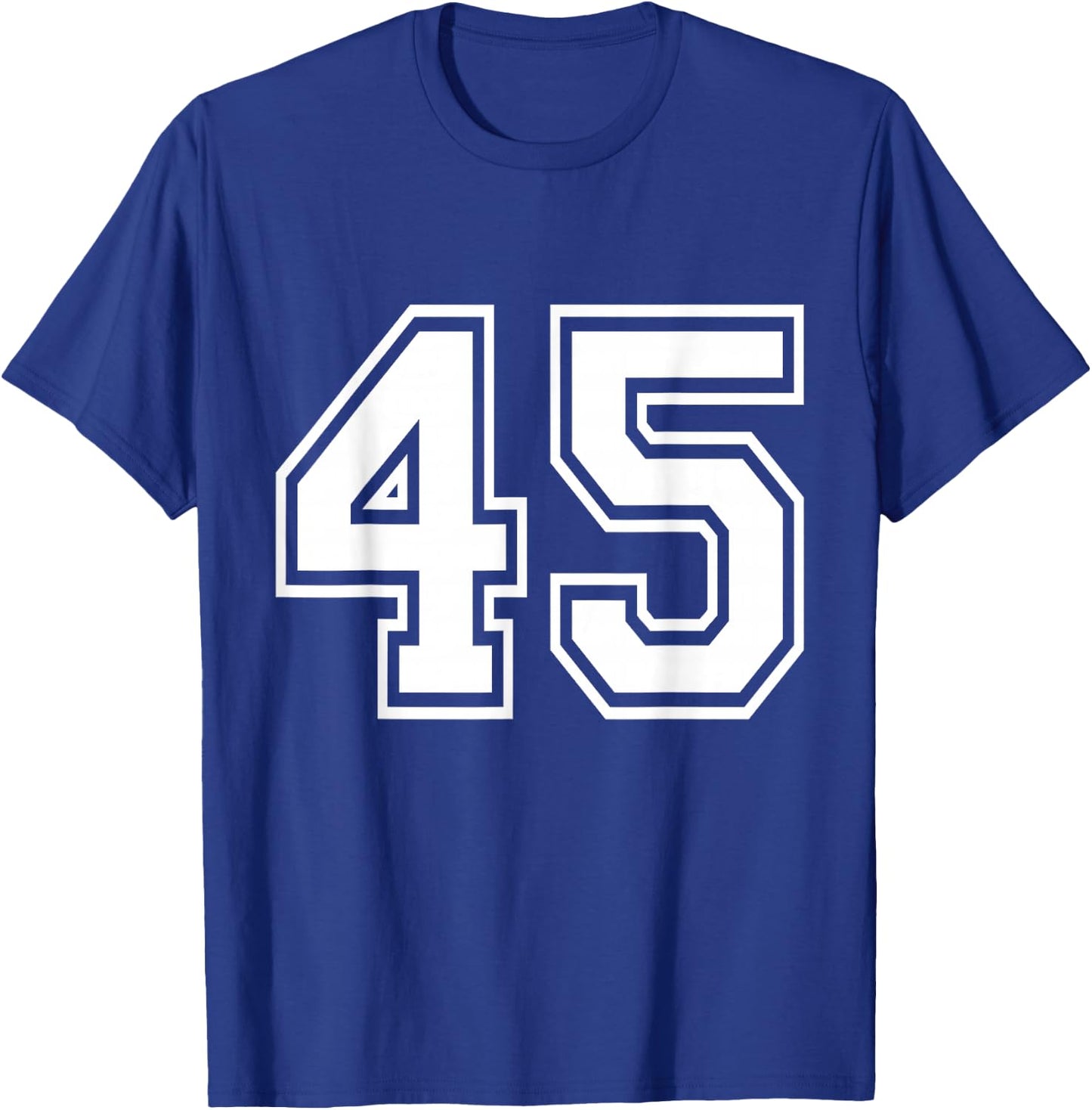 Number 45 Varsity Sports Team Jersey 45th Birthday 45 Years T-Shirt - T-Shirt | Royal