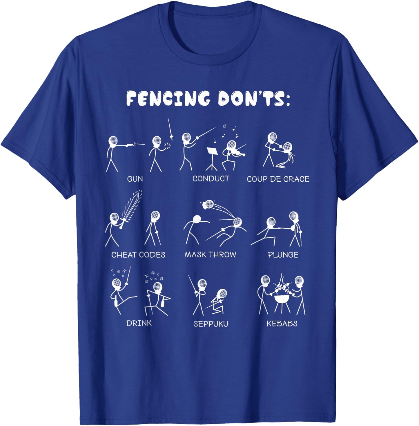 Fencing Funny - Don't Cartoon & Gift T-Shirt - T-Shirt | Royal