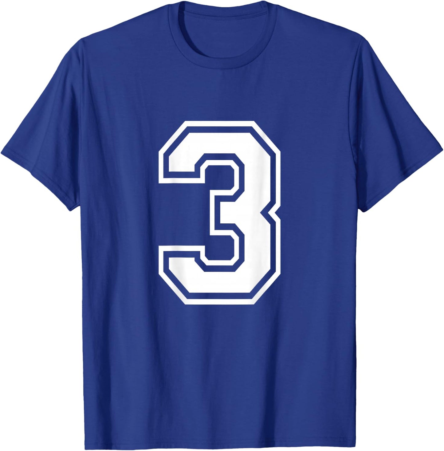 Number 3 Shirt Player Number on Back of Shirt T-Shirt - T-Shirt | Royal