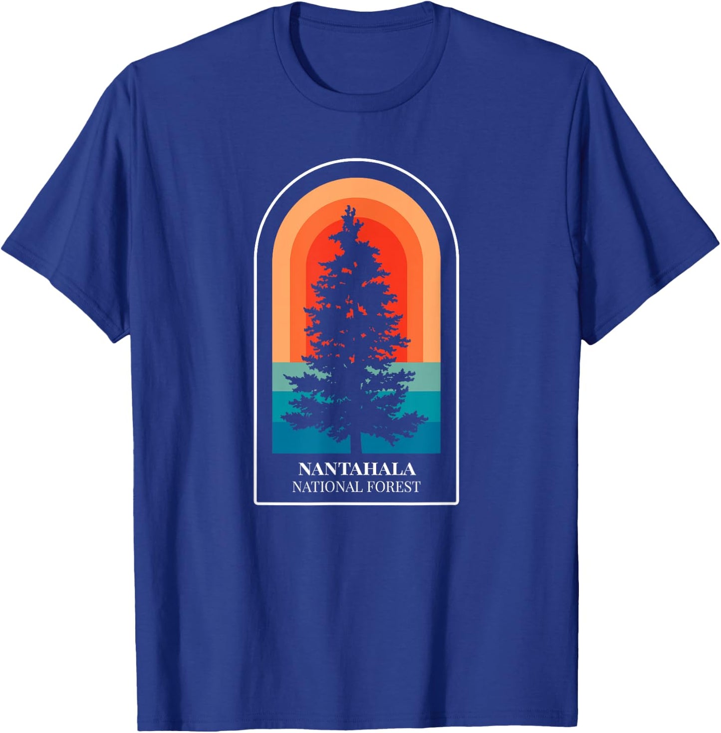 Retro Nantahala National Forest North Carolina Hiking T-Shirt - T-Shirt | Royal