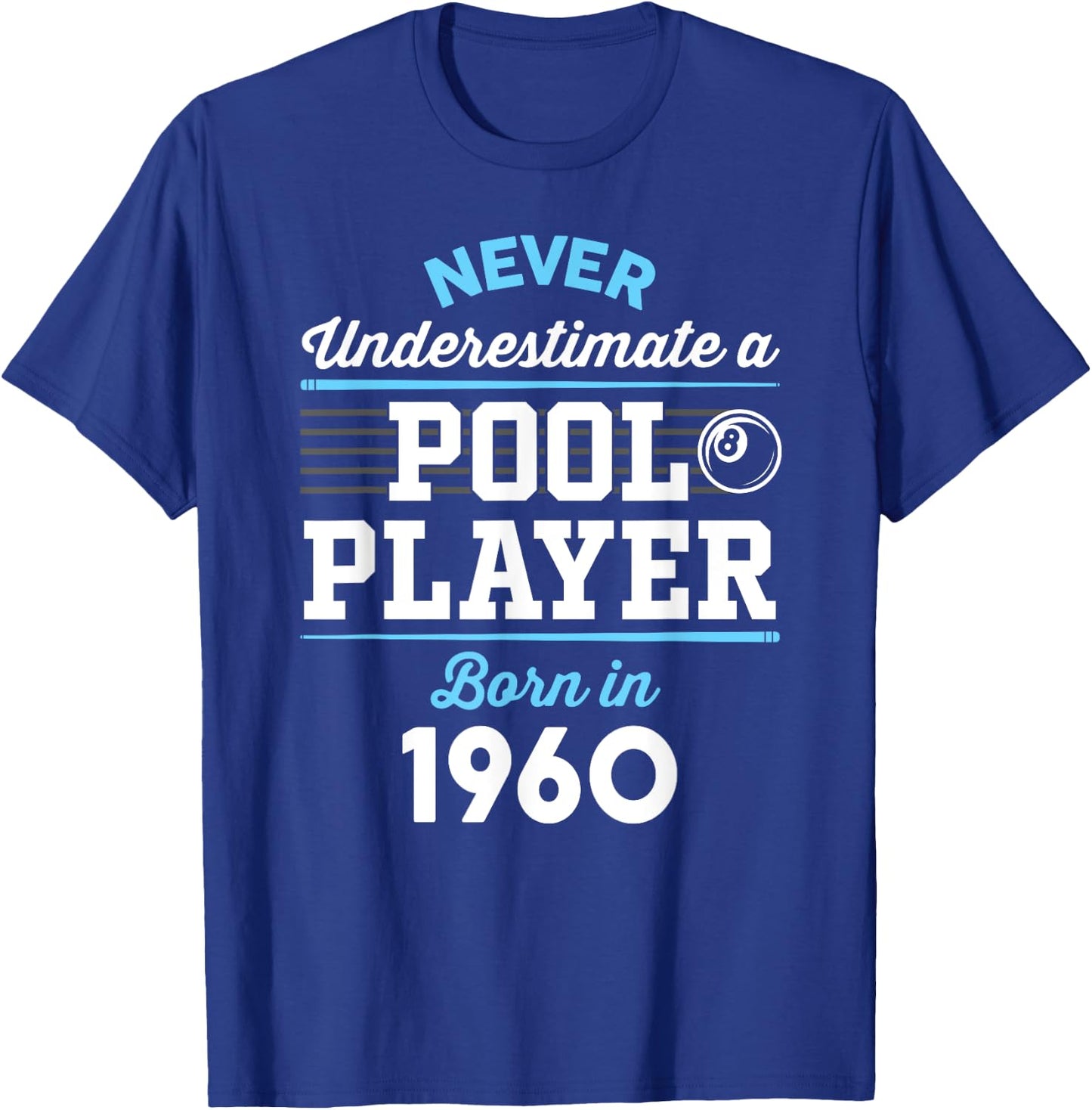 65 Year Old Pool Player 65th Birthday Billiards T-Shirt - T-Shirt | Royal