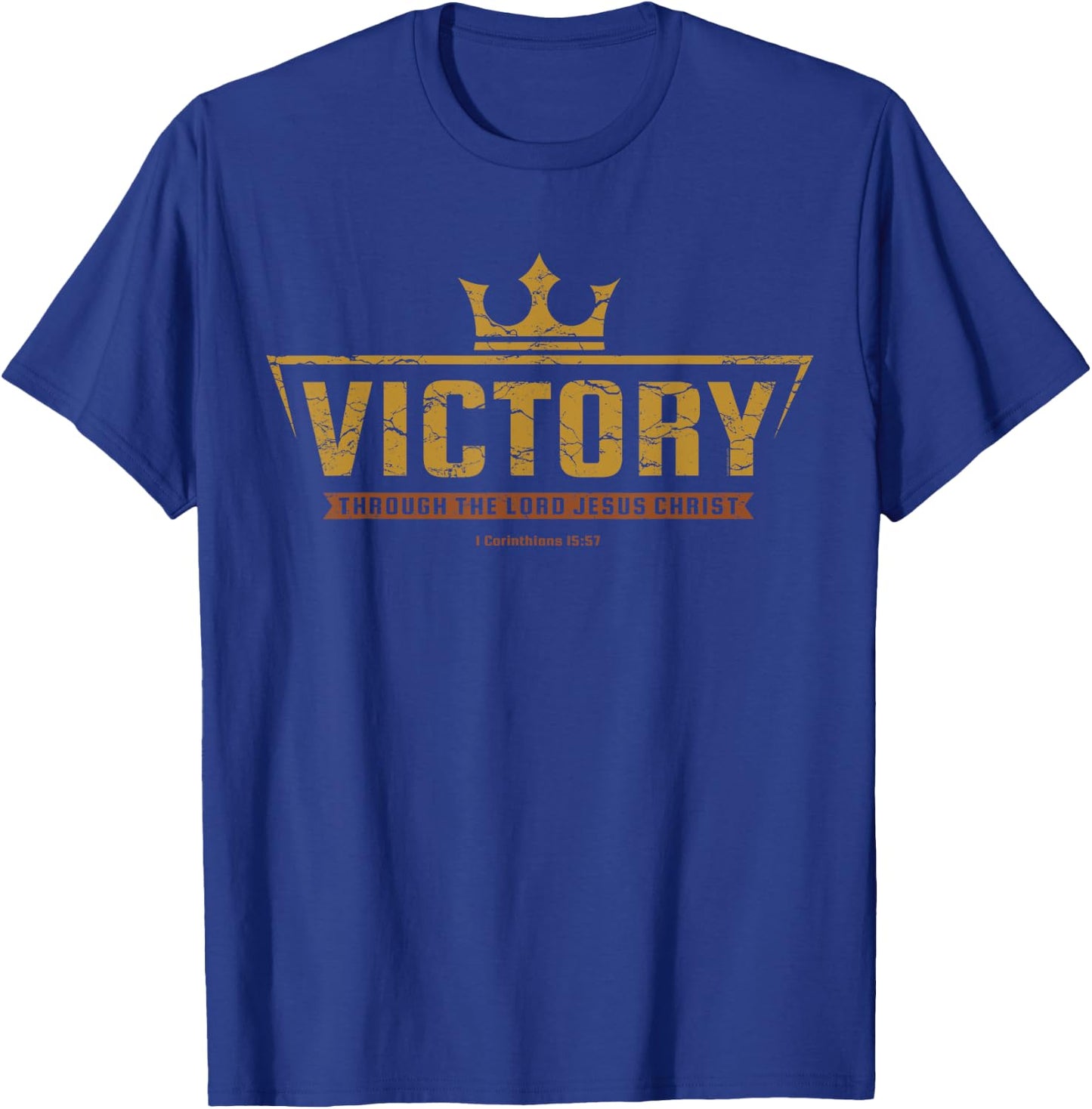 Christian T Shirt Men Kids Teens Victory In Jesus T-Shirt - T-Shirt | Royal