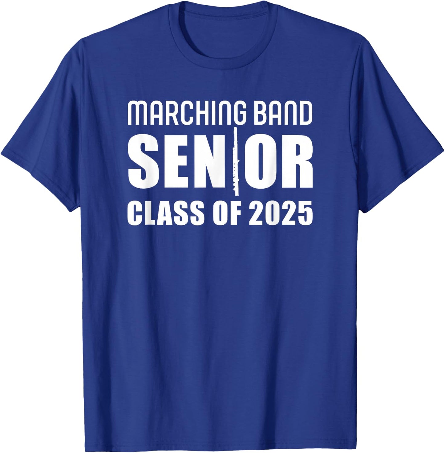 2025 Senior Flute Player Class of 2025 Marching Band Flutist T-Shirt - T-Shirt | Royal