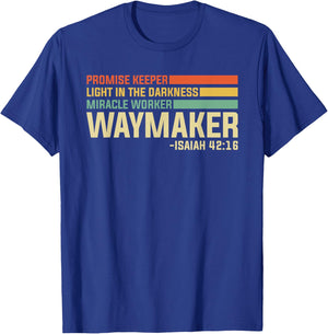Waymaker Promise Keeper Christian Bible Verse Retro Vintage T-Shirt - T-Shirt | Royal