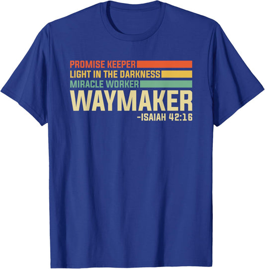Waymaker Promise Keeper Christian Bible Verse Retro Vintage T-Shirt - T-Shirt | Royal