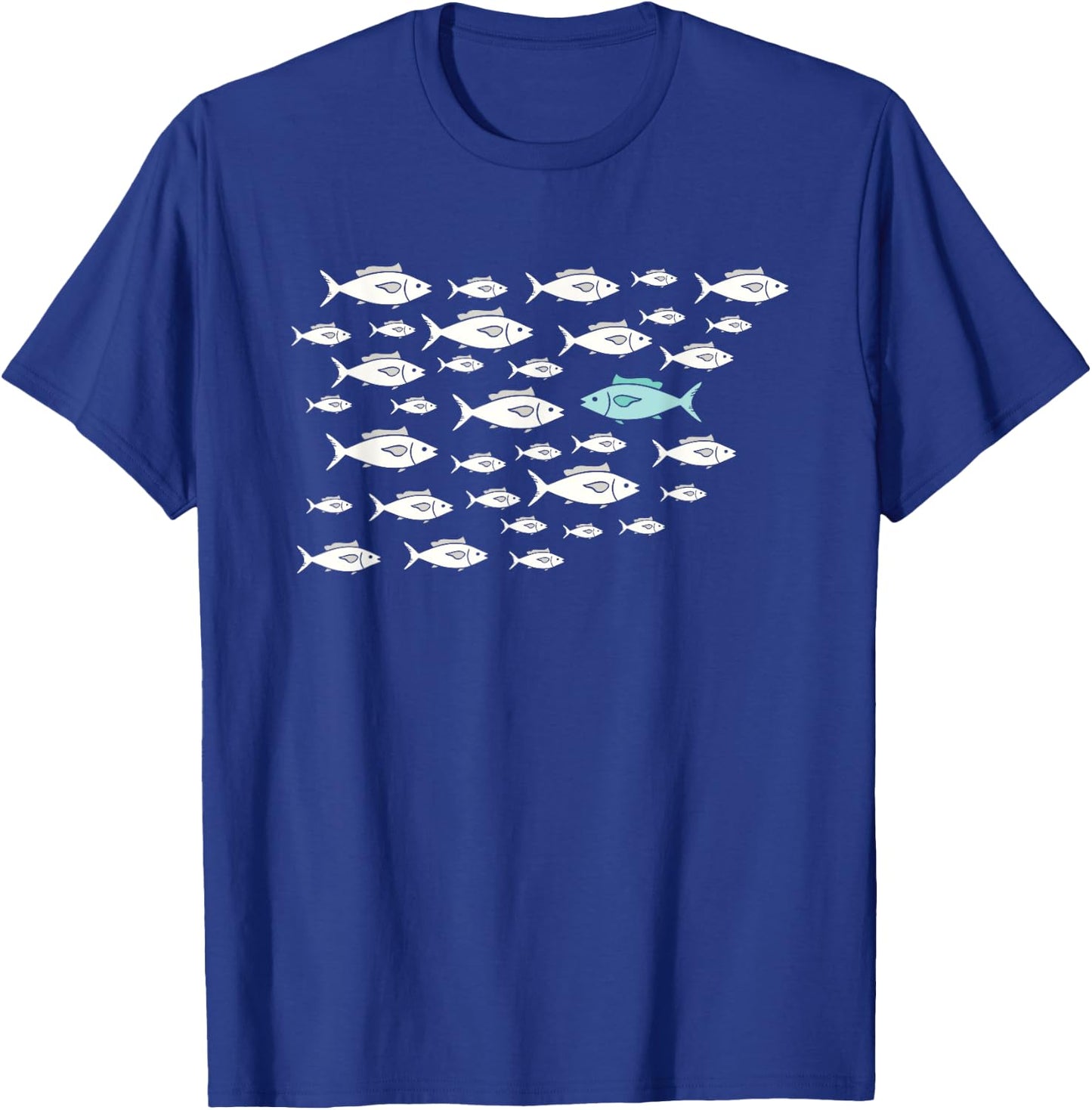 Fish Swimming Against The Current Be Yourself Different , Small, Black T-Shirt - T-Shirt | Royal