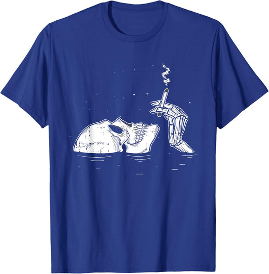 Skeleton Drowning Halloween Spooky Bones Skull Gothic Goth T-Shirt - T-Shirt | Royal