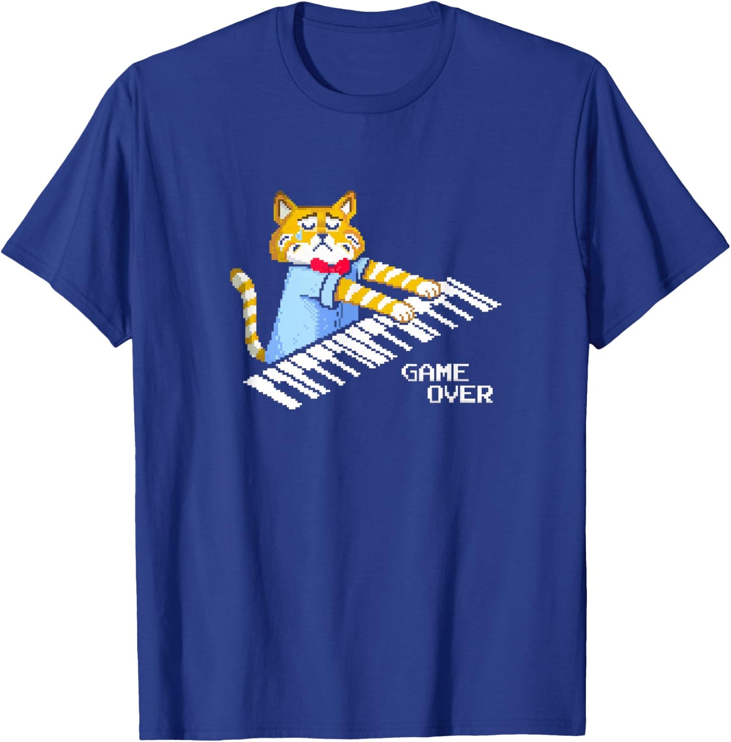 Sad Cat playing keyboard Game Over Women T-Shirt - T-Shirt | Royal