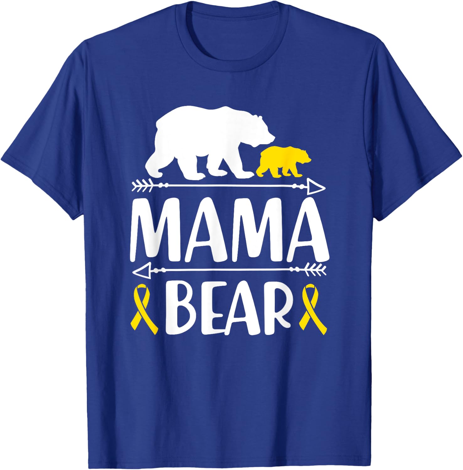 Mama Bear Childhood Cancer Awareness Mom Of A Warrior T-Shirt - T-Shirt | Royal