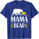 Mama Bear Childhood Cancer Awareness Mom Of A Warrior T-Shirt - T-Shirt | Royal