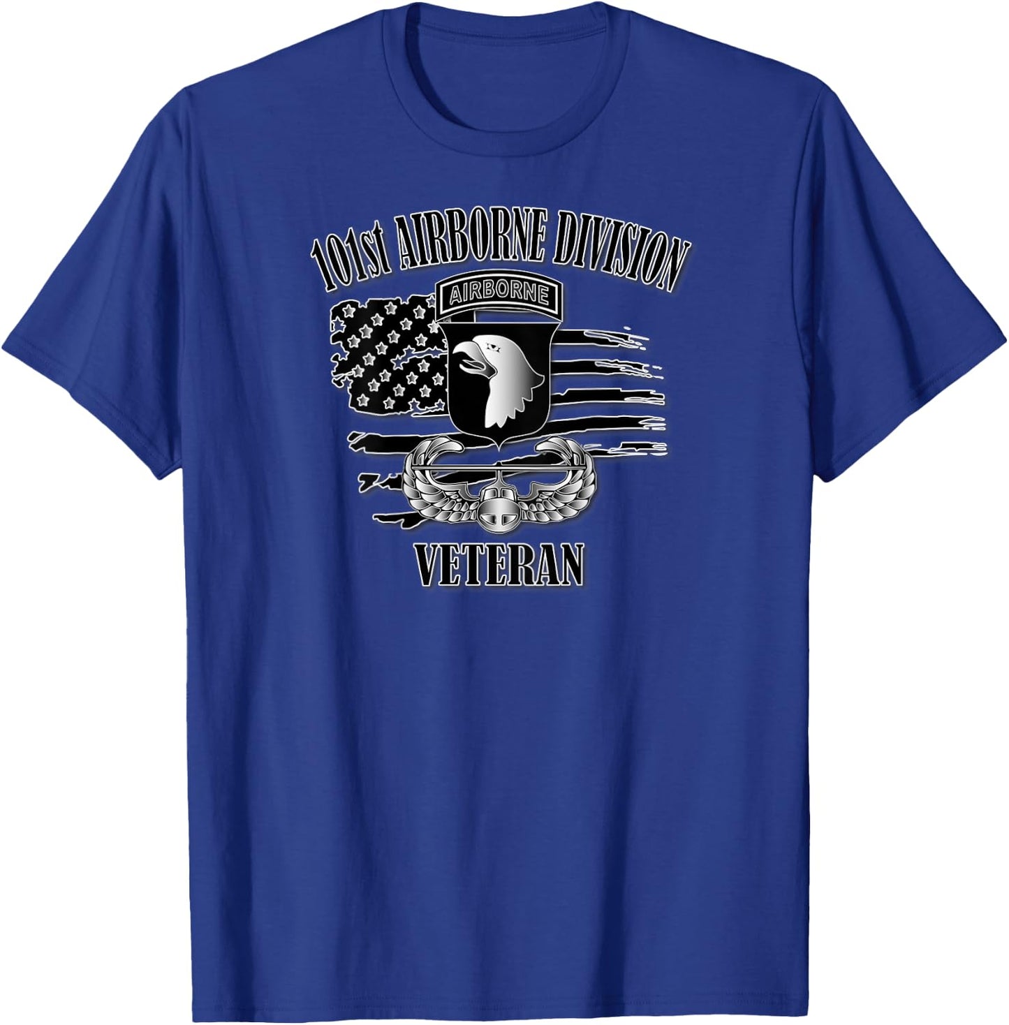 101st Airborne Division- Veteran (Back Design) T-Shirt - T-Shirt | Royal