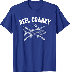 Reel Cranky Funny Fishing Fisherman T-Shirt - T-Shirt | Royal