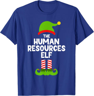 Funny The Human Resources Elf Christmas Family Pajama HR T-Shirt - T-Shirt | Royal