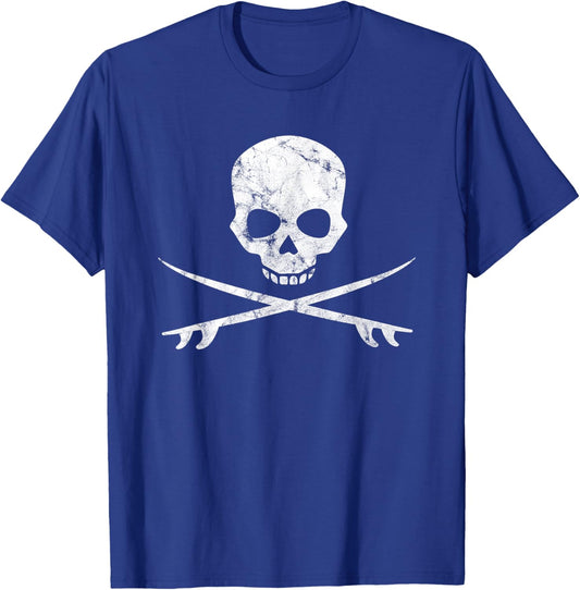 Skull & Surfboard surf vintage T-Shirt - T-Shirt | Royal