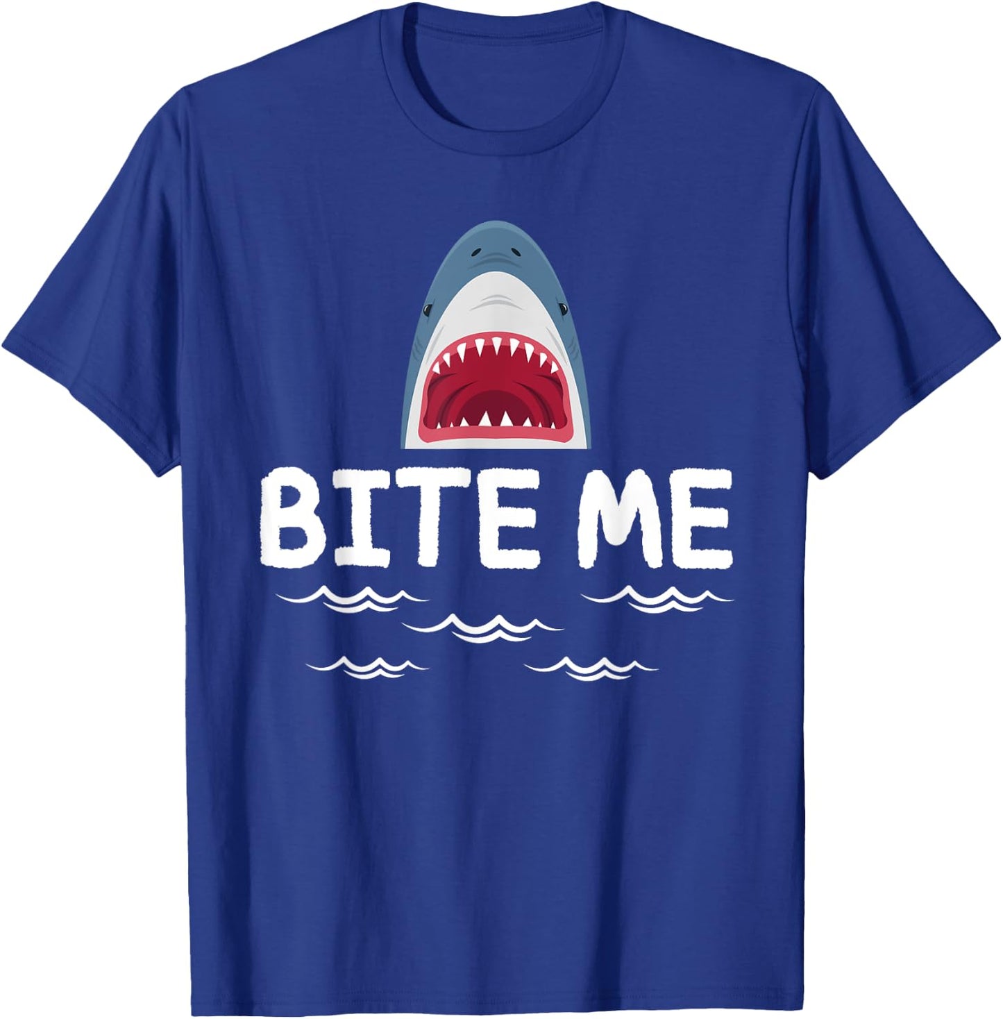 Bite Me Shark Lover Week Awareness Animal Ocean Summer T-Shirt - T-Shirt | Royal