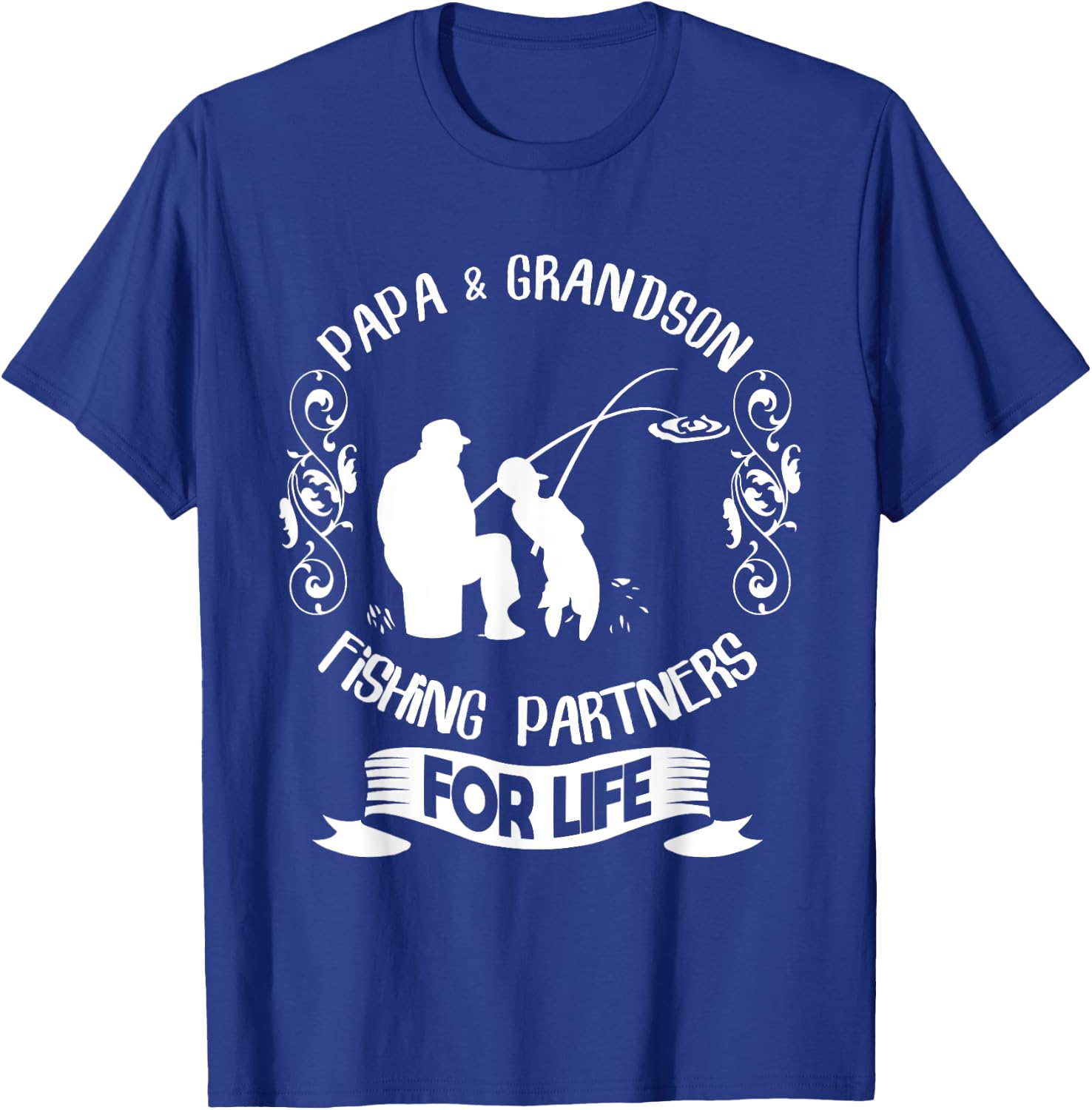 Matching Papa and Grandson Fishing Shirt Funny Fishing Trip T-Shirt - T-Shirt | Royal