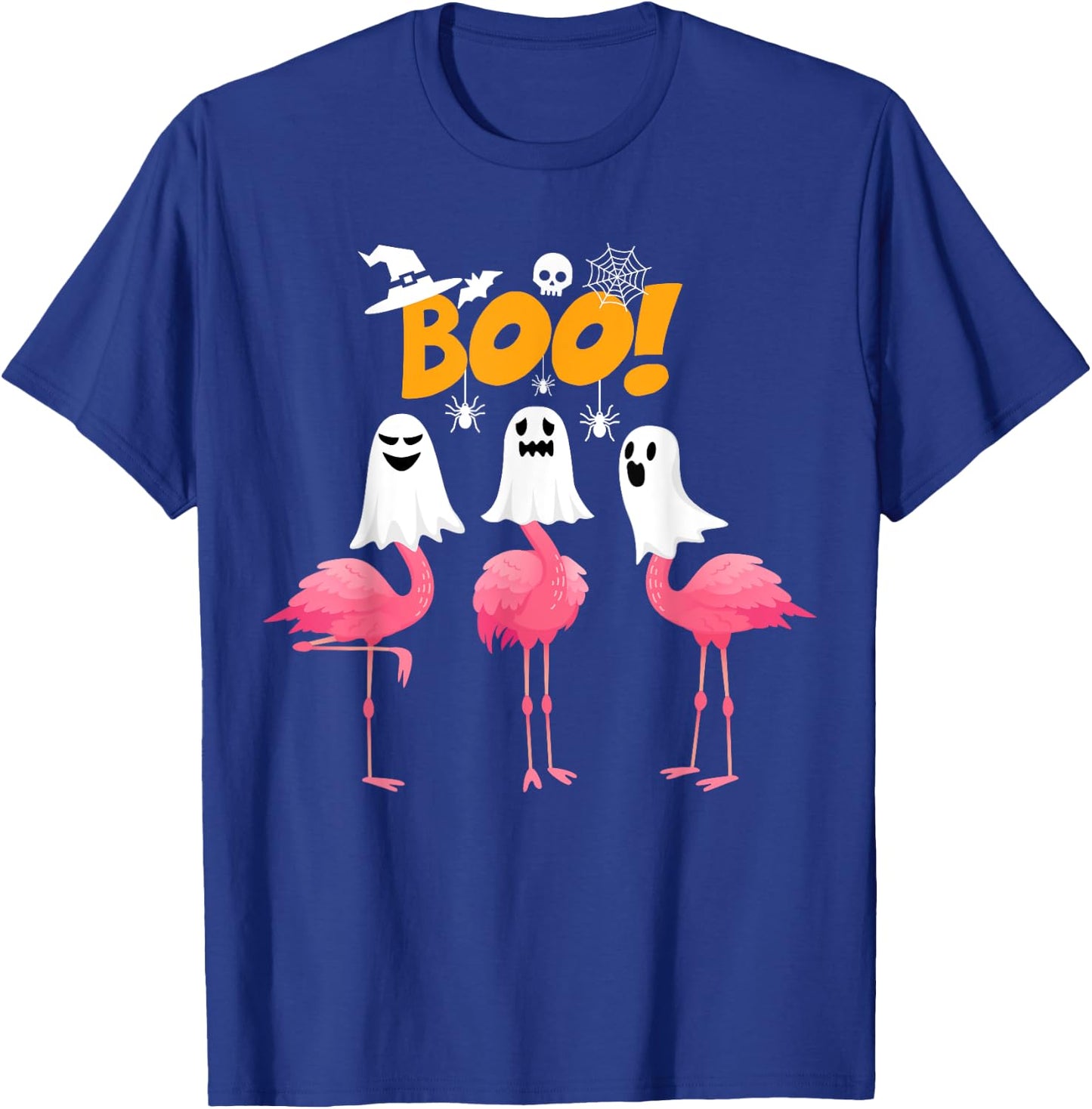 Funny Flamingo Boo - Flamingo Lover Spooky Ghost Halloween T-Shirt - T-Shirt | Royal