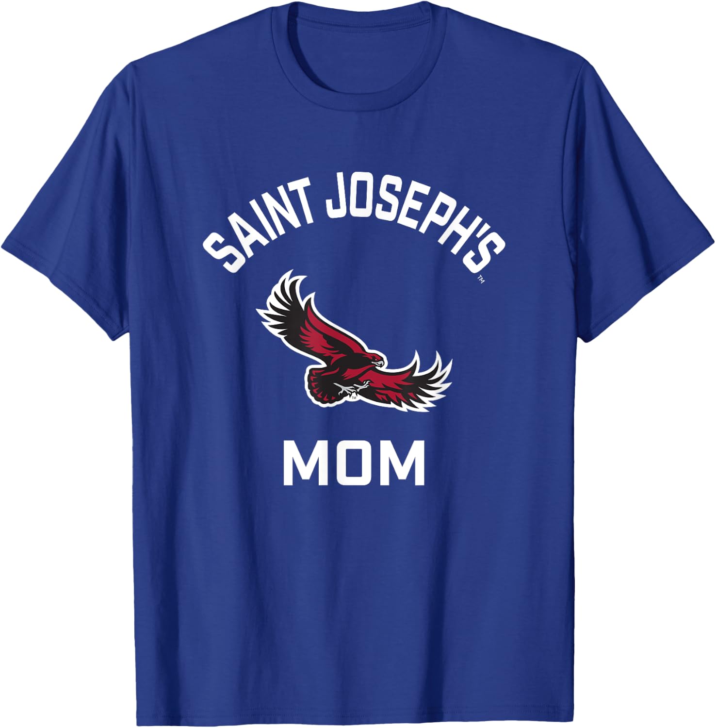 Saint Josephs University Hawks Arched Mom T-Shirt - T-Shirt | Royal