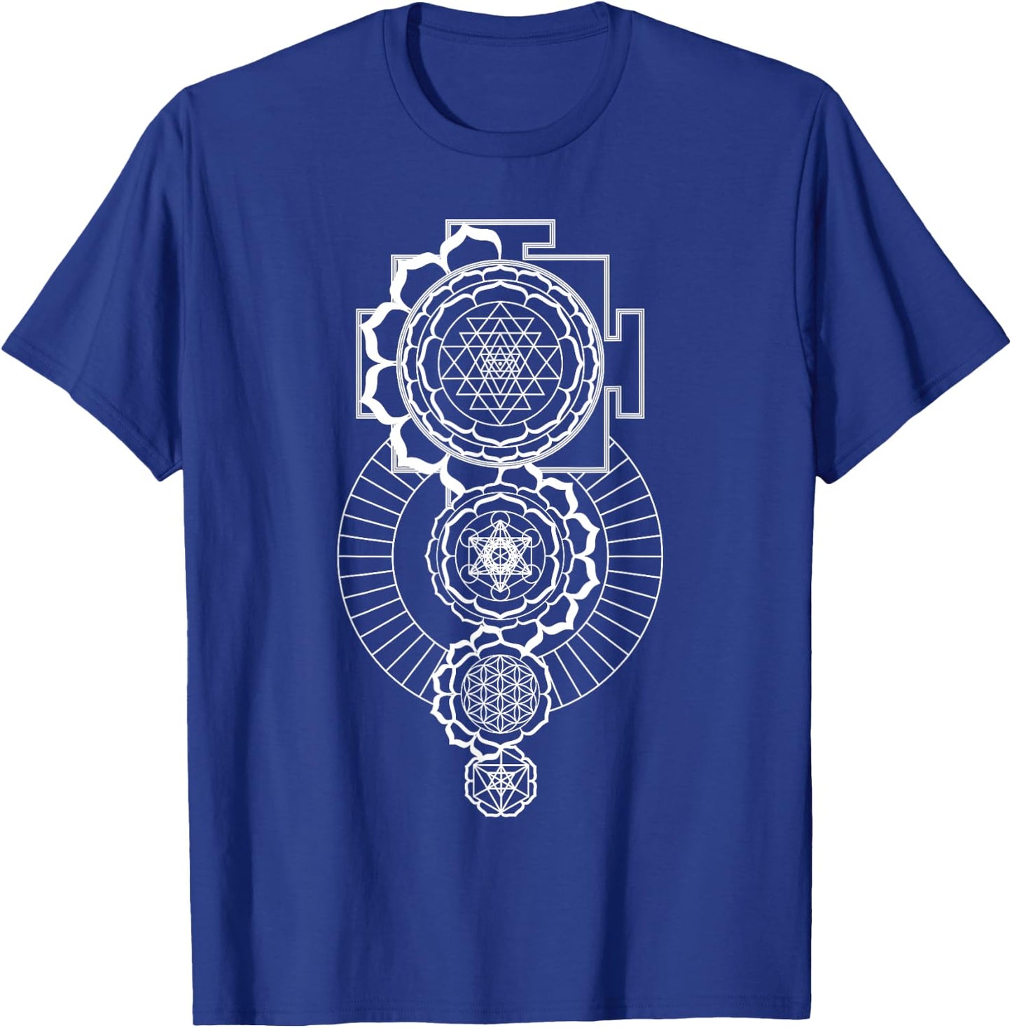 Sri Yantra Metatron's Cube Flower Of Life Merkaba Sacred T-Shirt - T-Shirt | Royal