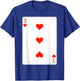3 Three Of Hearts Playing Cards Shirt Easy Halloween Costume T-Shirt - T-Shirt | Royal