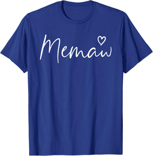 Memaw Gifts Grandma Heart Mother's Day Memaw T-Shirt - T-Shirt | Royal